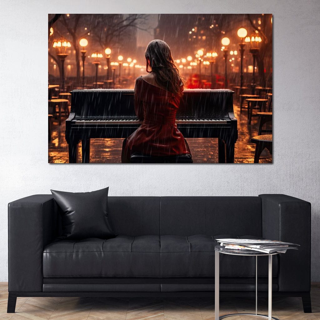 Piano Songbird Canvas Wall Art