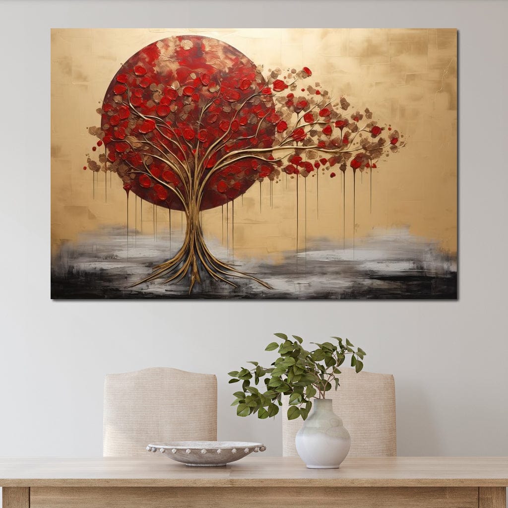 Golden Tree Autumn Symphony Canvas Wall Art