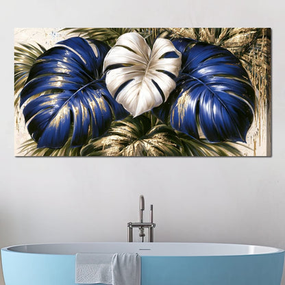 Gilded Foliage Under Midnight Light Canvas Wall Art
