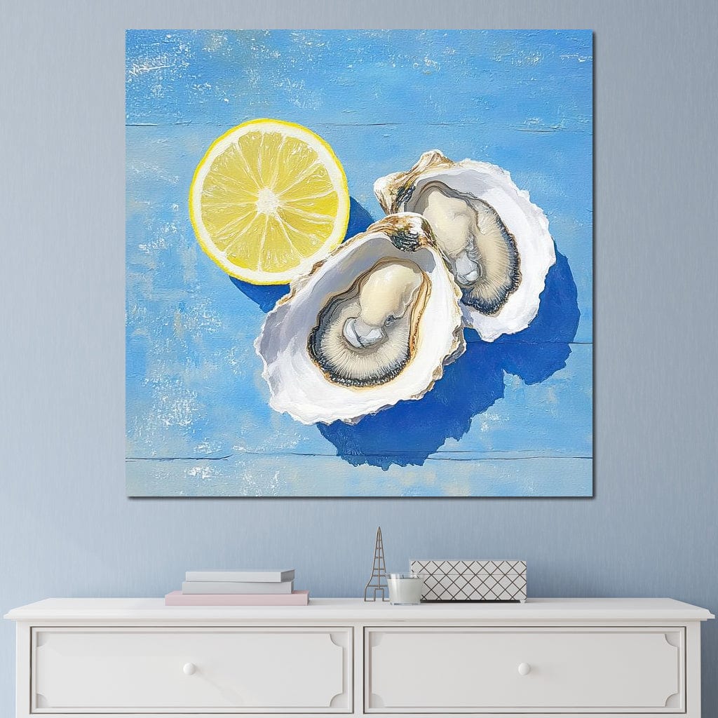 Seaside Citrus Oysters Delight Canvas Wall Art