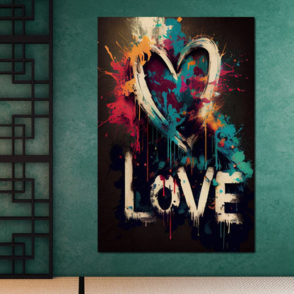 Message of Love Graffiti Canvas Wall Art