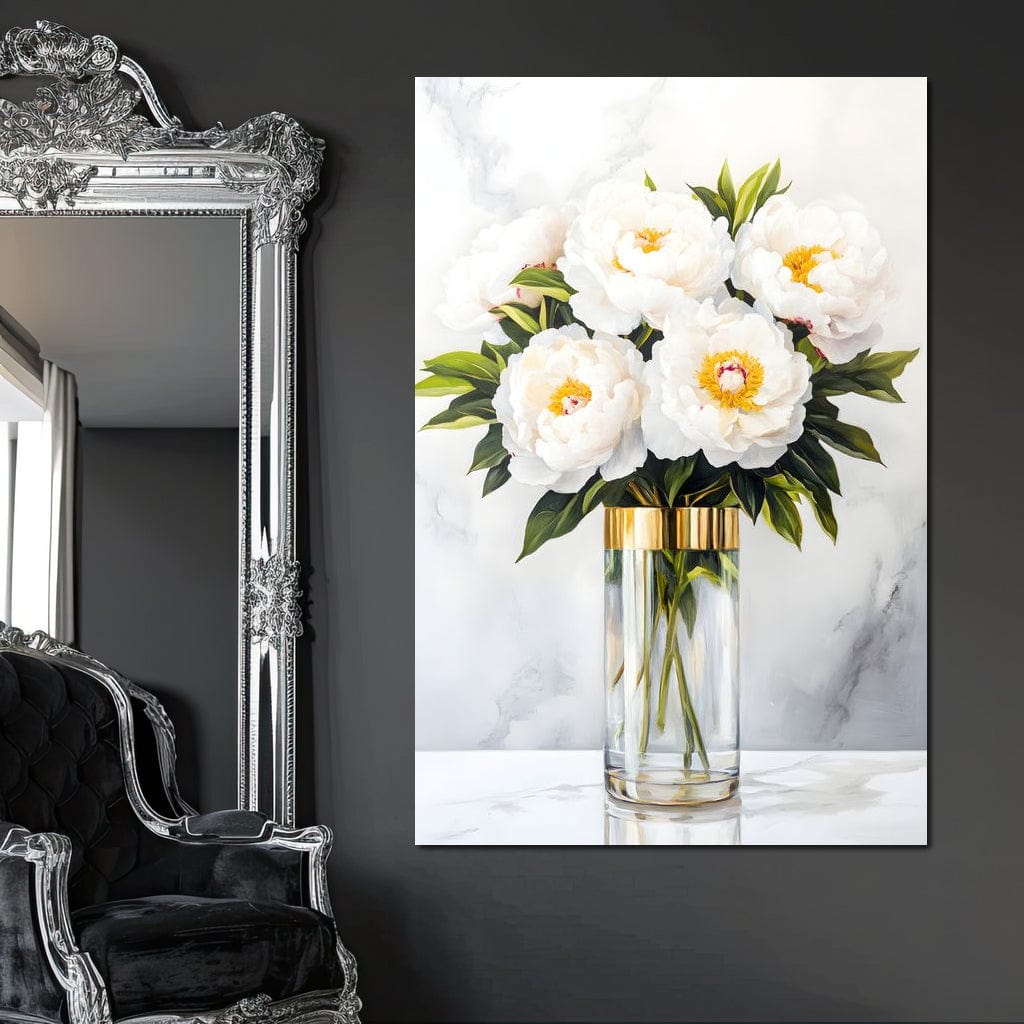 Opulent Peony Elegance Canvas Wall Art