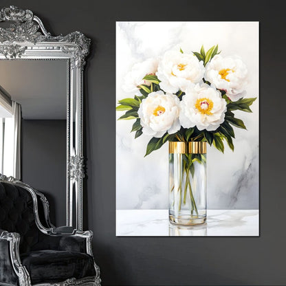 Opulent Peony Elegance Canvas Wall Art