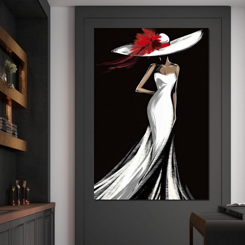 The White Dress - Elegant Nocturne Silhouette Canvas Wall Art