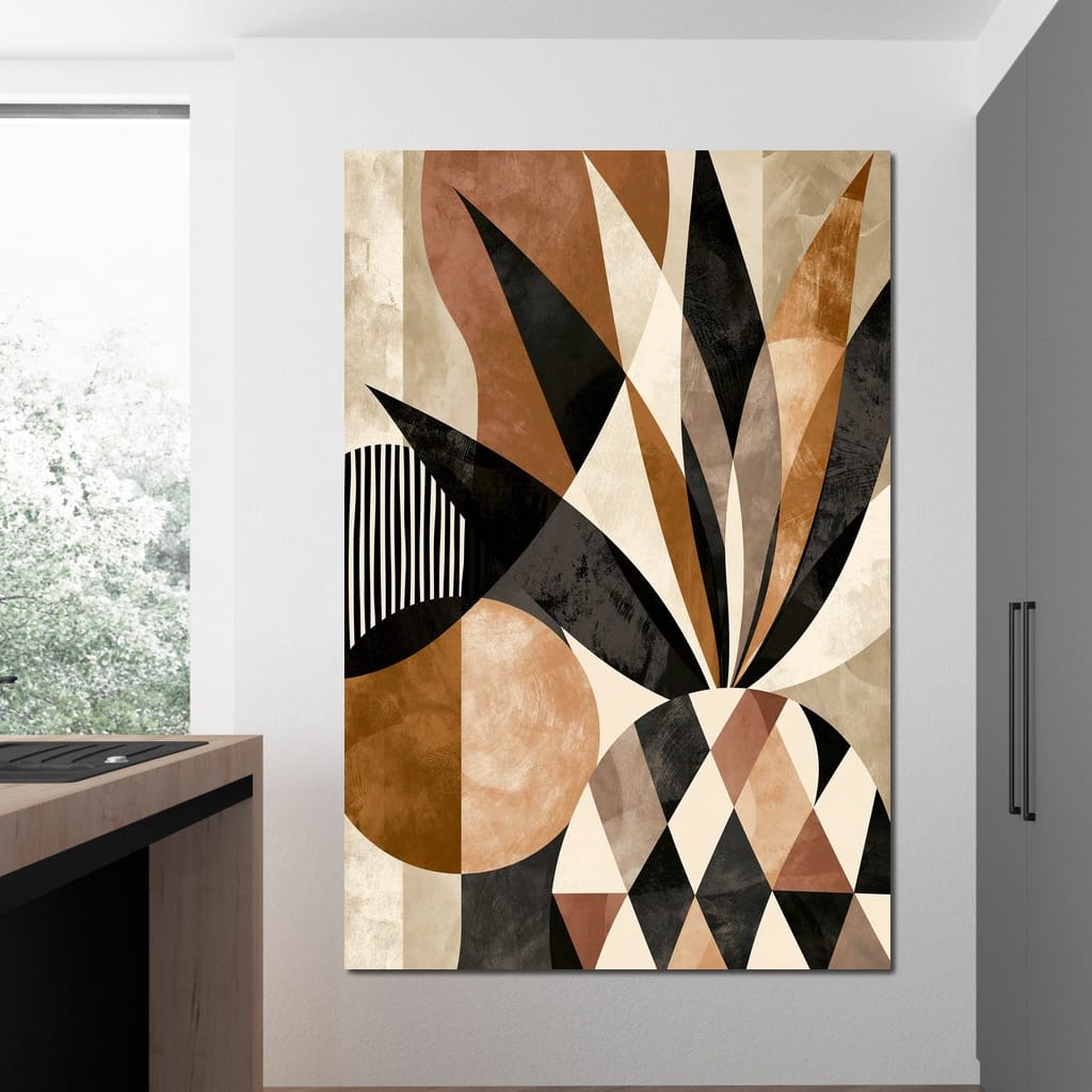 Geometric Geometry Of The Tropical Pineapple Canvas Wall Art