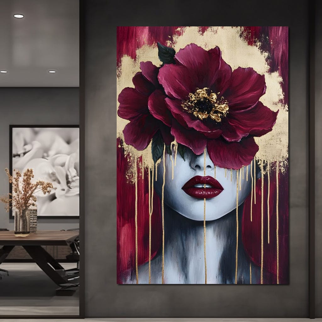 Golden Petals Silent Beauty Canvas Wall Art