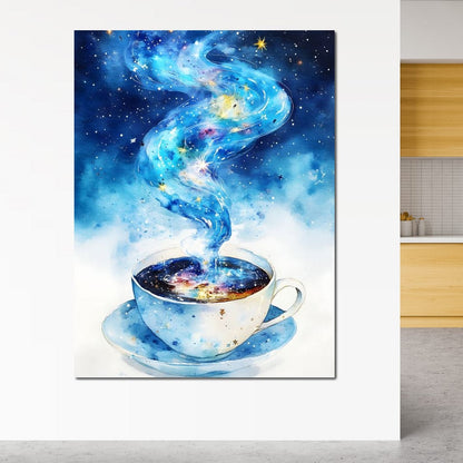 Celestial Coffee of Dreams Canvas Wall Art