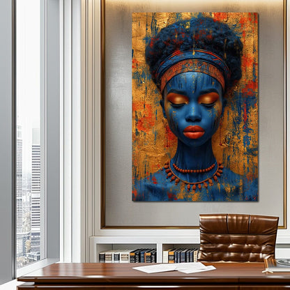 Sapphire Dreams Golden Peace Canvas Wall Art