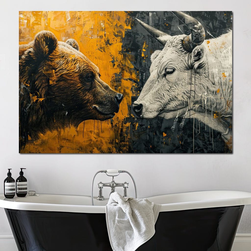Bear & Bull Majestic Beast Enchantment Canvas Wall Art