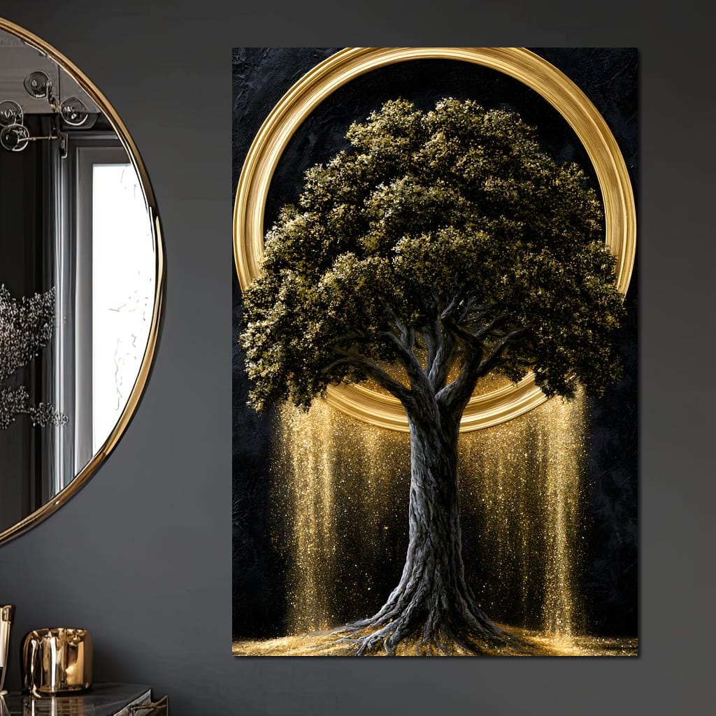 Gilded Roots of Eternal Radiance Canvas Wall Art