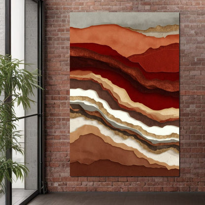 Desert Strata Gold Ridges Canvas Wall Art