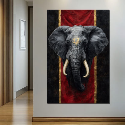 Golden Sigil Elephant King Canvas Wall Art