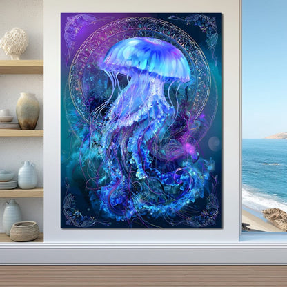 Glowing Jellyfish Ocean Ballet Canvas Wall Art