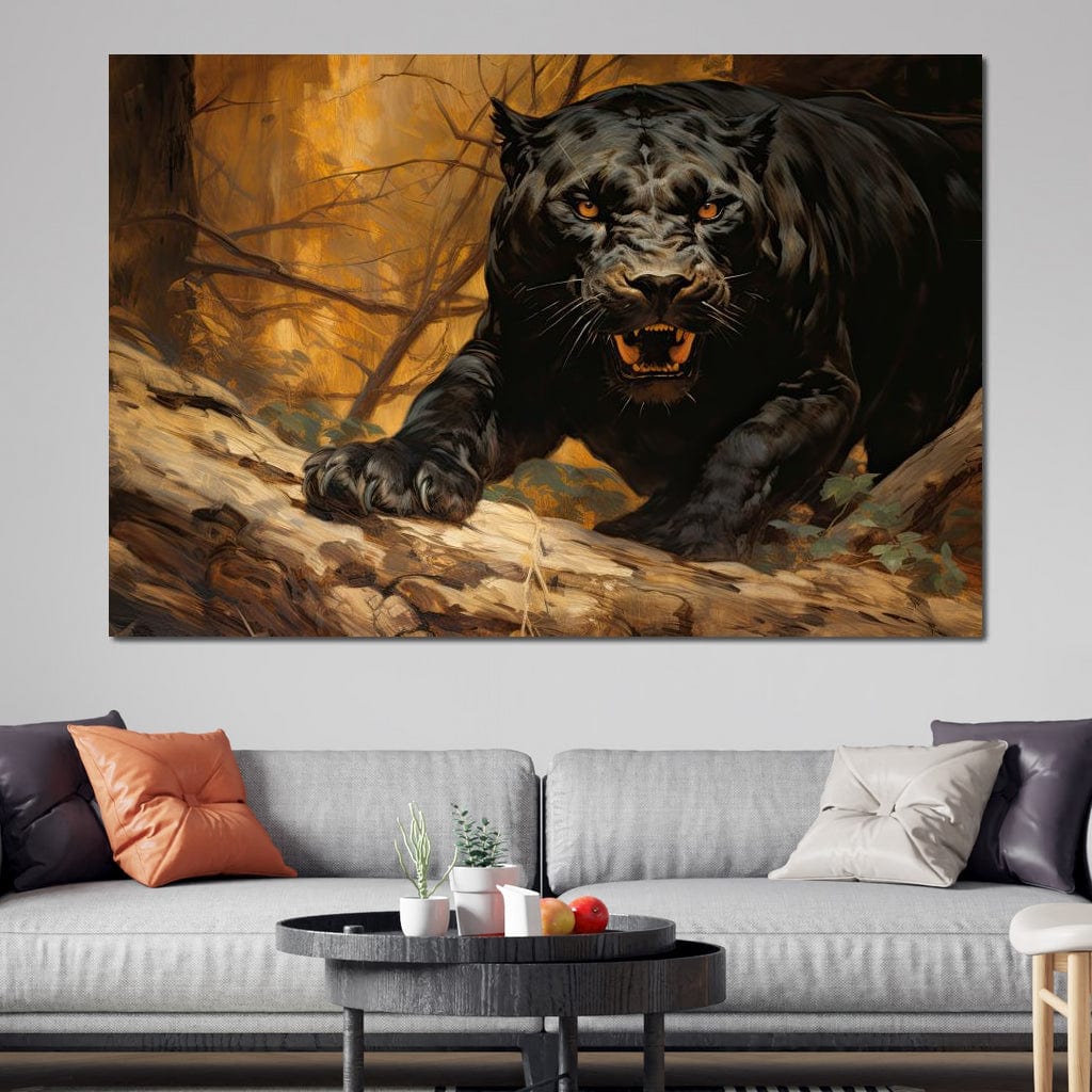 Forest Panther Canvas Wall Art