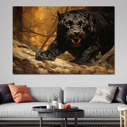 Forest Panther Canvas Wall Art