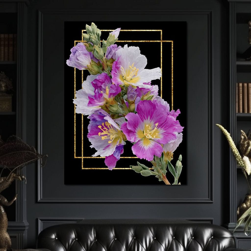 Golden Frame Petal Radiance Canvas Wall Art