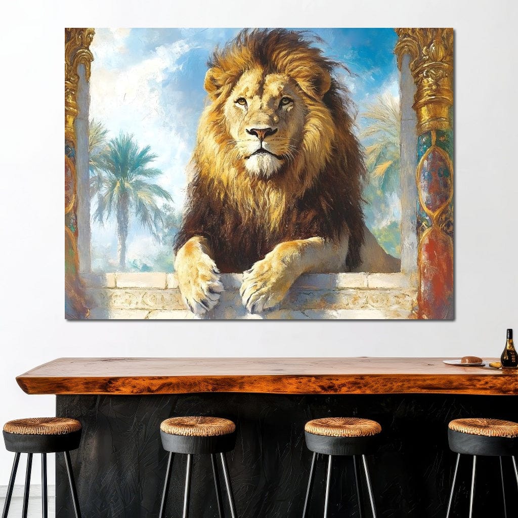 Lion Oasis Canvas Wall Art