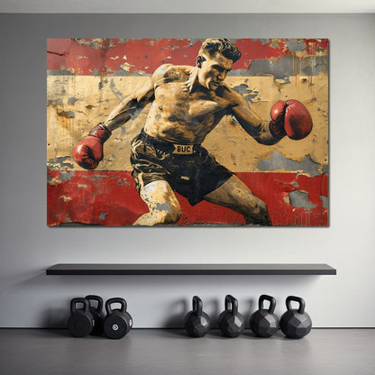 Vintage Boxing Legend Canvas Wall Art