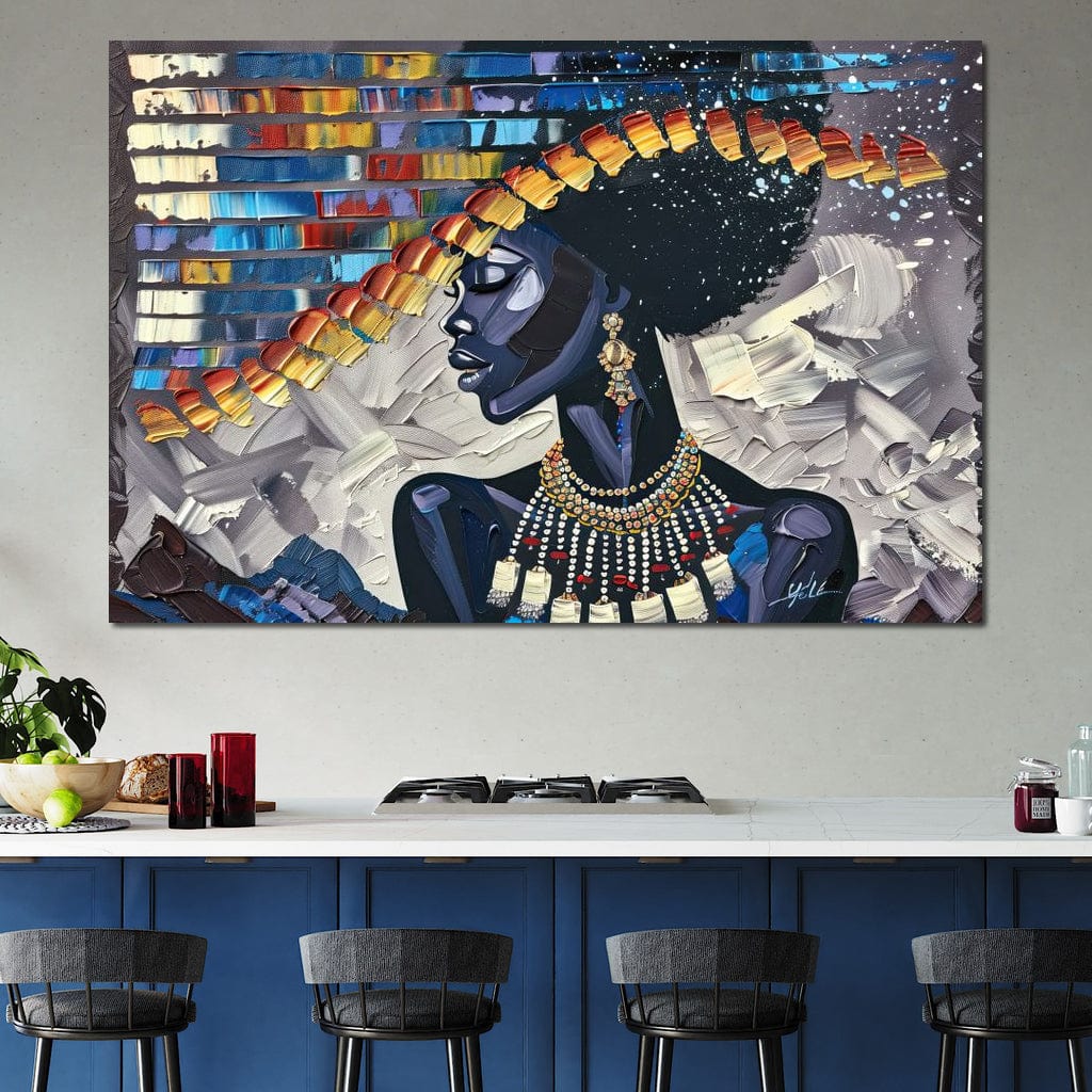 Starry Night Silhouette Canvas Wall Art