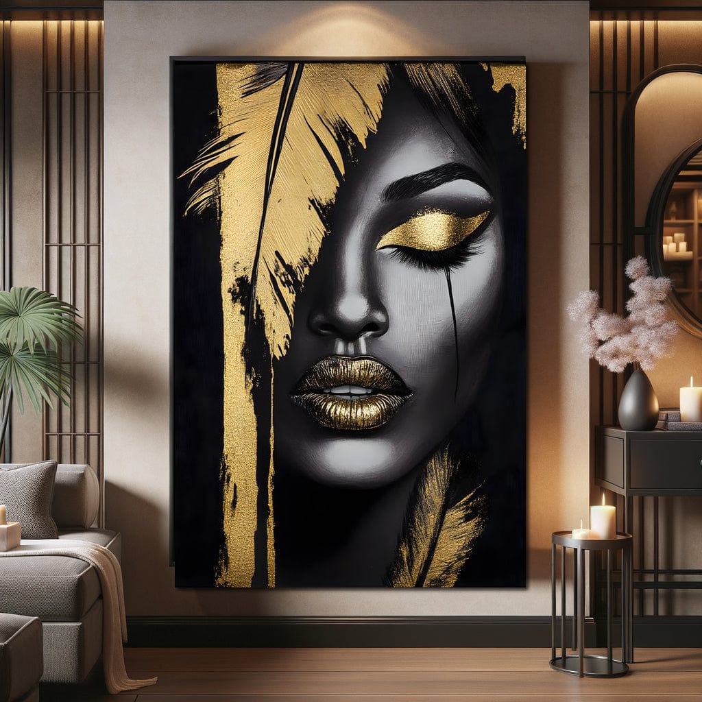 Golden Elegance Enigma Canvas Wall Art
