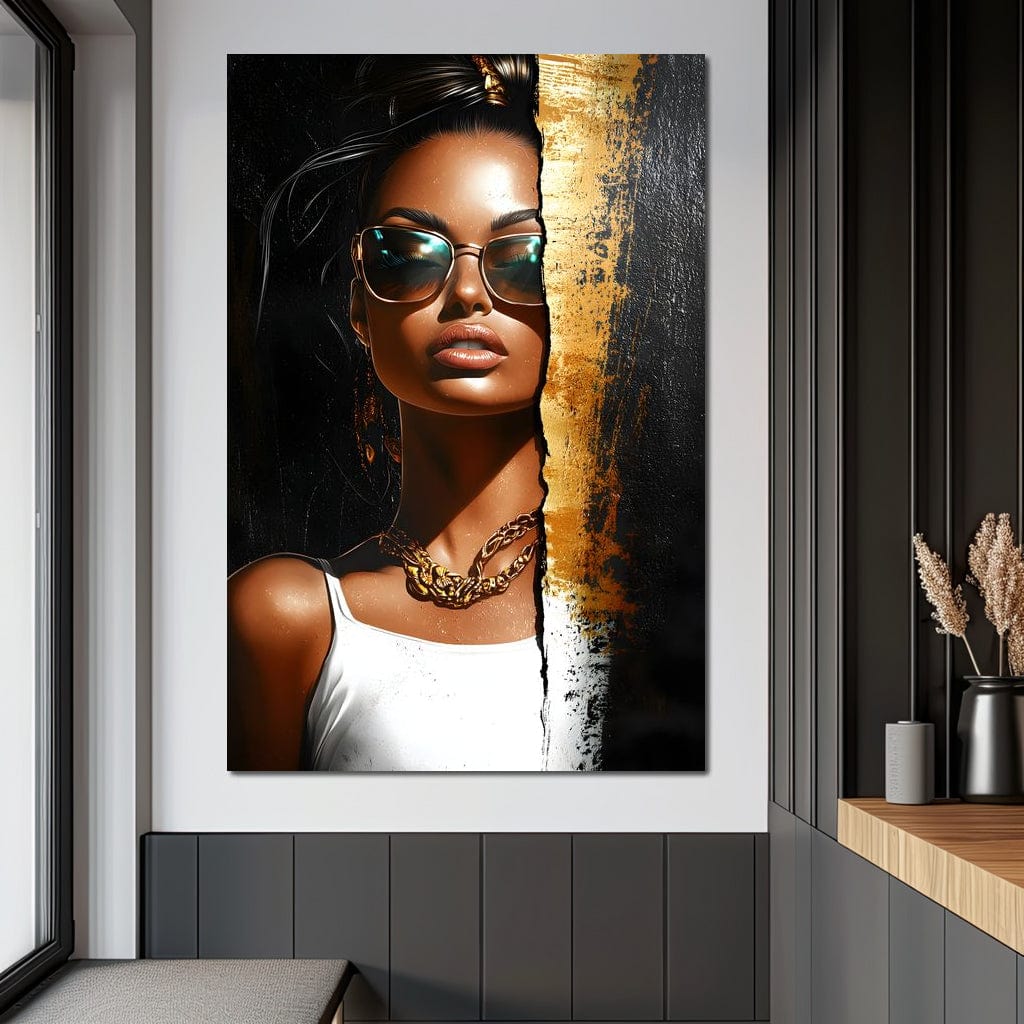 Golden Radiance Encounter Canvas Wall Art