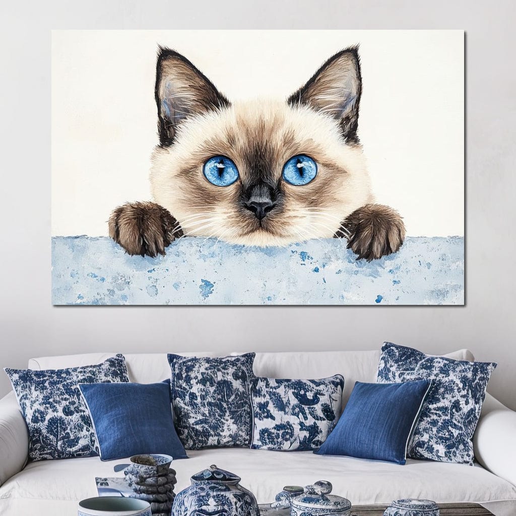 Curious Glance of Feline Eyes Canvas Wall Art