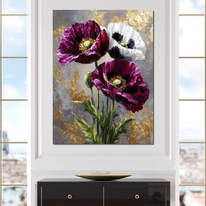 Golden Poppy Petal Sonata Canvas Wall Art