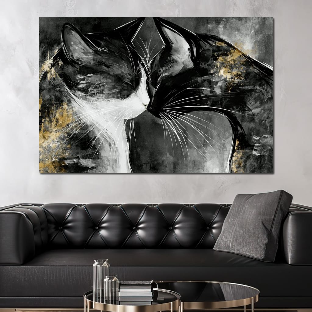 Gentle Connection Of Midnight Souls Canvas Wall Art