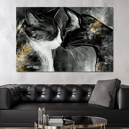 Gentle Connection Of Midnight Souls Canvas Wall Art
