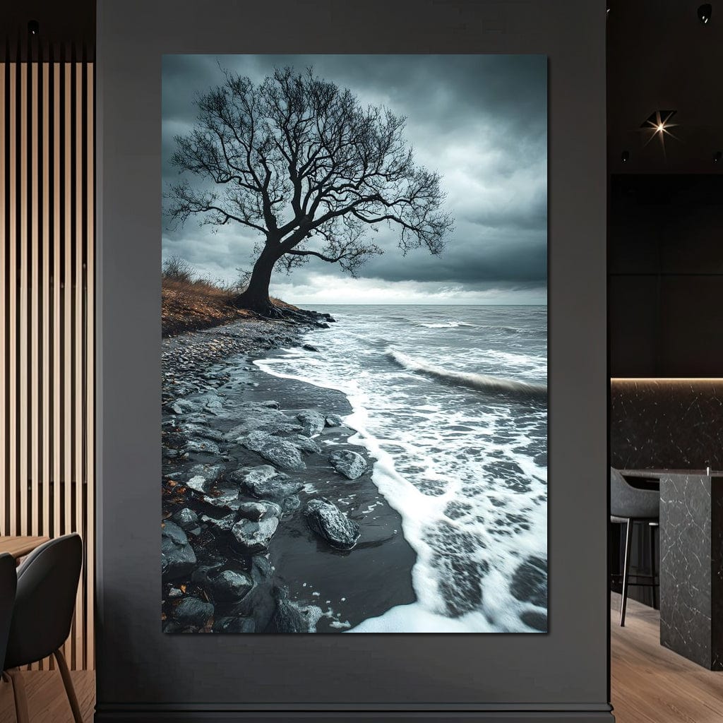 Windswept Shore Solitude Canvas Wall Art