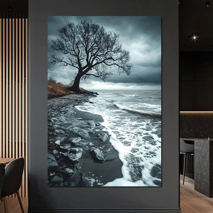 Windswept Shore Solitude Canvas Wall Art