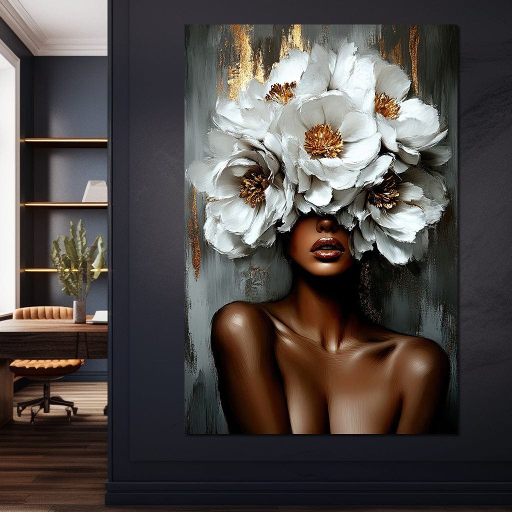 Golden Petals of Grace Canvas Wall Art