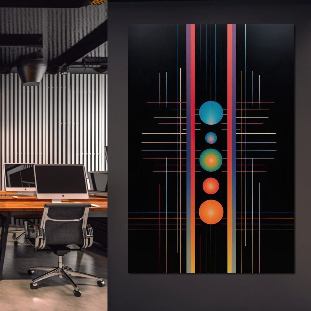 Futuristic Striped Colors Canvas Wall Art