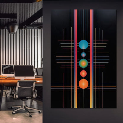 Futuristic Striped Colors Canvas Wall Art