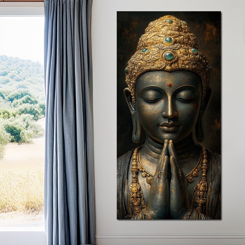 Golden Buddha Tranquility Canvas Wall Art