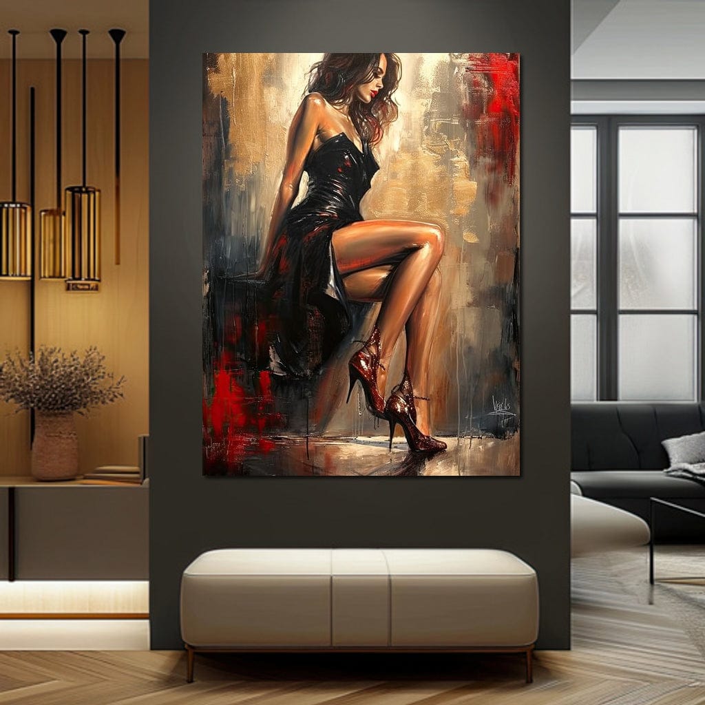 Alluring Legs Sleek Noir Elegance Canvas Wall Art
