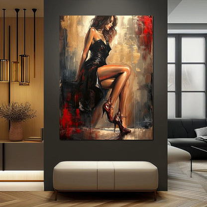 Alluring Legs Sleek Noir Elegance Canvas Wall Art