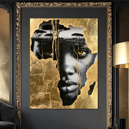Ancestral Roots Emerging From Gilded Soil Canvas Wall Art