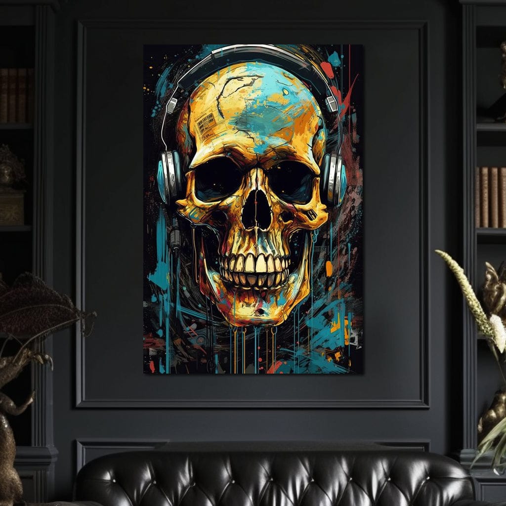 Technopunk Skull 2 Canvas Wall Art