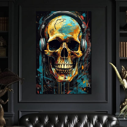 Technopunk Skull 2 Canvas Wall Art