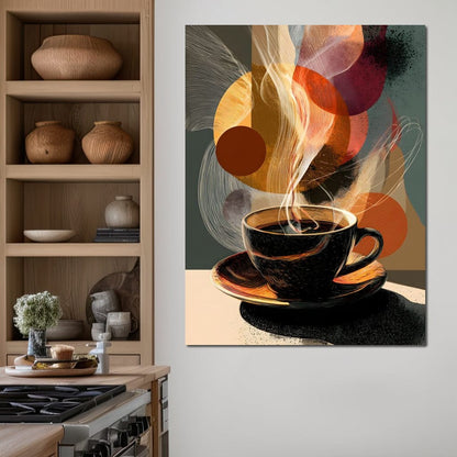 Morning Brew Abstract Fusion Canvas Wall Art
