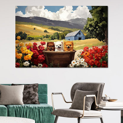 Fluffy Trio Canvas Wall Art