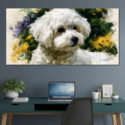 Gentle White Dog Companion Canvas Wall Art