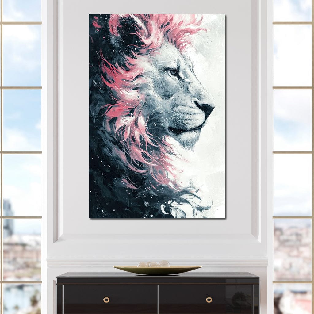 Majestic Pink Mane Monarch Canvas Wall Art