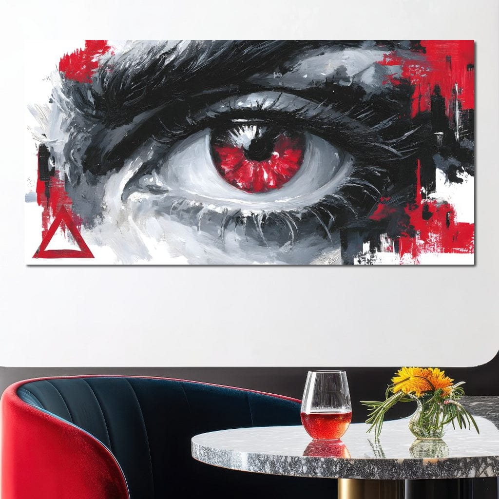 Fiery Iris Abstract Eye Storm Canvas Wall Art