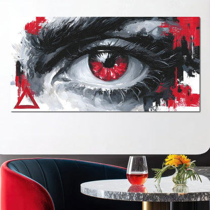 Fiery Iris Abstract Eye Storm Canvas Wall Art