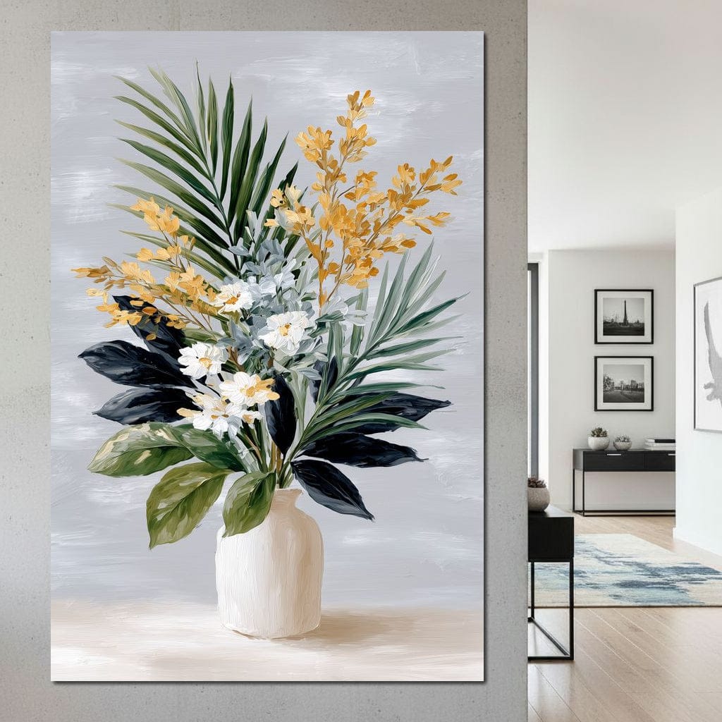 Golden Botanicals Still Life Canvas Wall Art