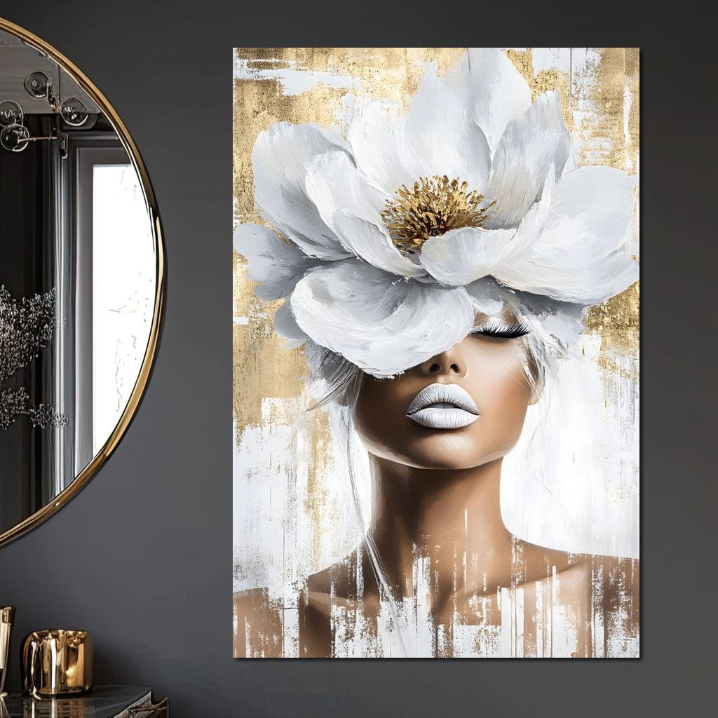 Petals of Golden Elegance Canvas Wall Art