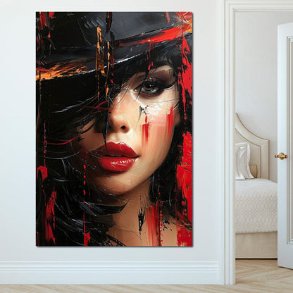 Sable Shroud of Passion Canvas Wall Art