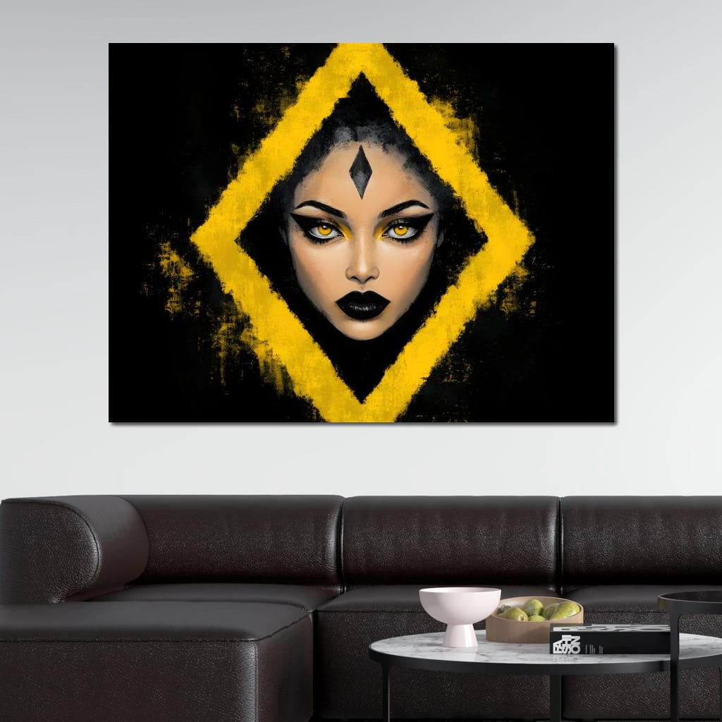 Golden Stare of Midnight Queen Canvas Wall Art